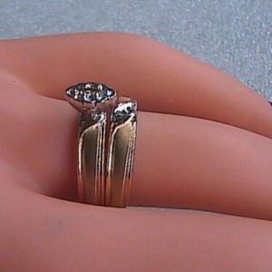 10k Yellow Rose Gold Marquise Style Diamond Set